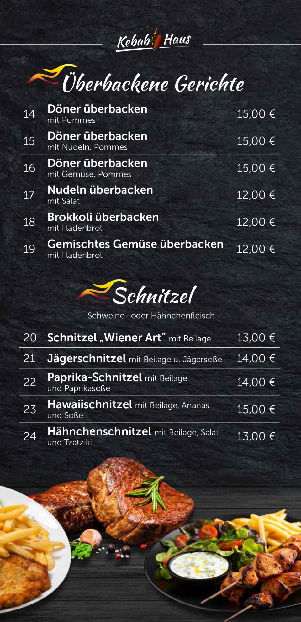 Speisekarte – Seite 2